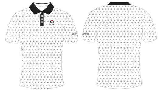 9After5 Golf Diamond Dot Performance Polo – White & Black Collar Edition