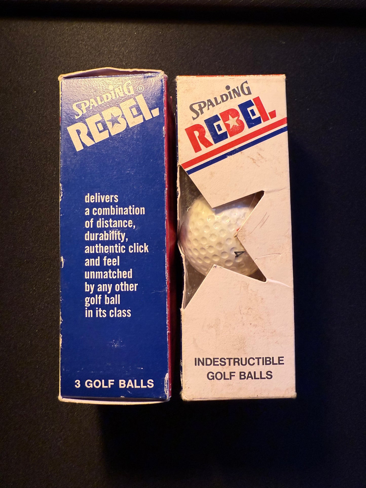Vintage Spalding Rebel Golf Balls – Original Sleeves, Open Box | Retro Collectible